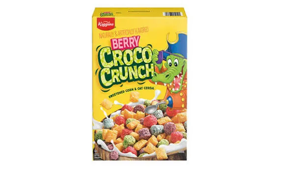 Cereal de maíz y avena azucarado Berry Croco Crunch Kiggins (326g)
