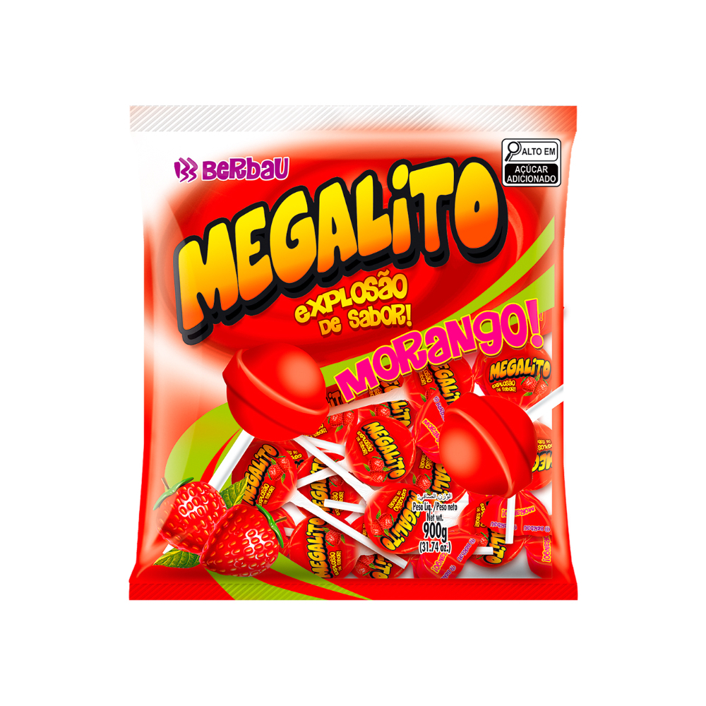 Chupachupas Megalito Fresa (900g)