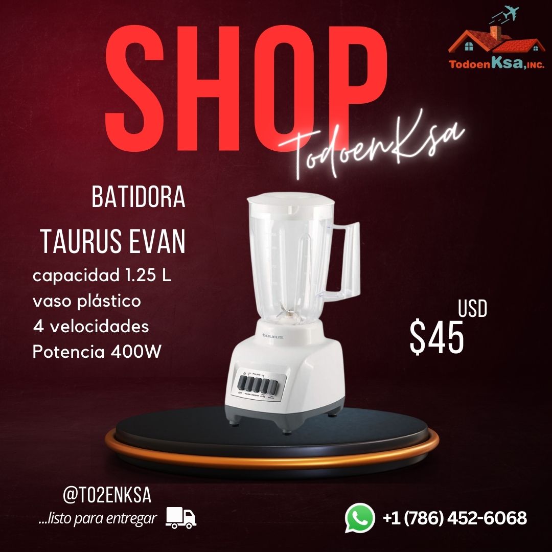 Batidora TAURUS EVAN (1.25L / 400w / 4 velocidades)