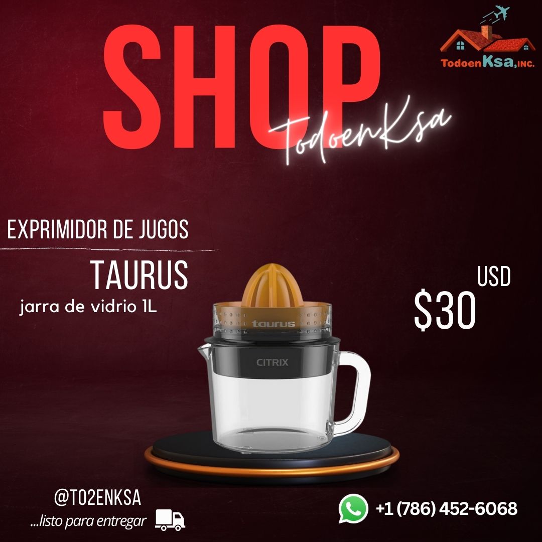 Exprimidor de jugos TAURUS (jarra de vidrio 1L)