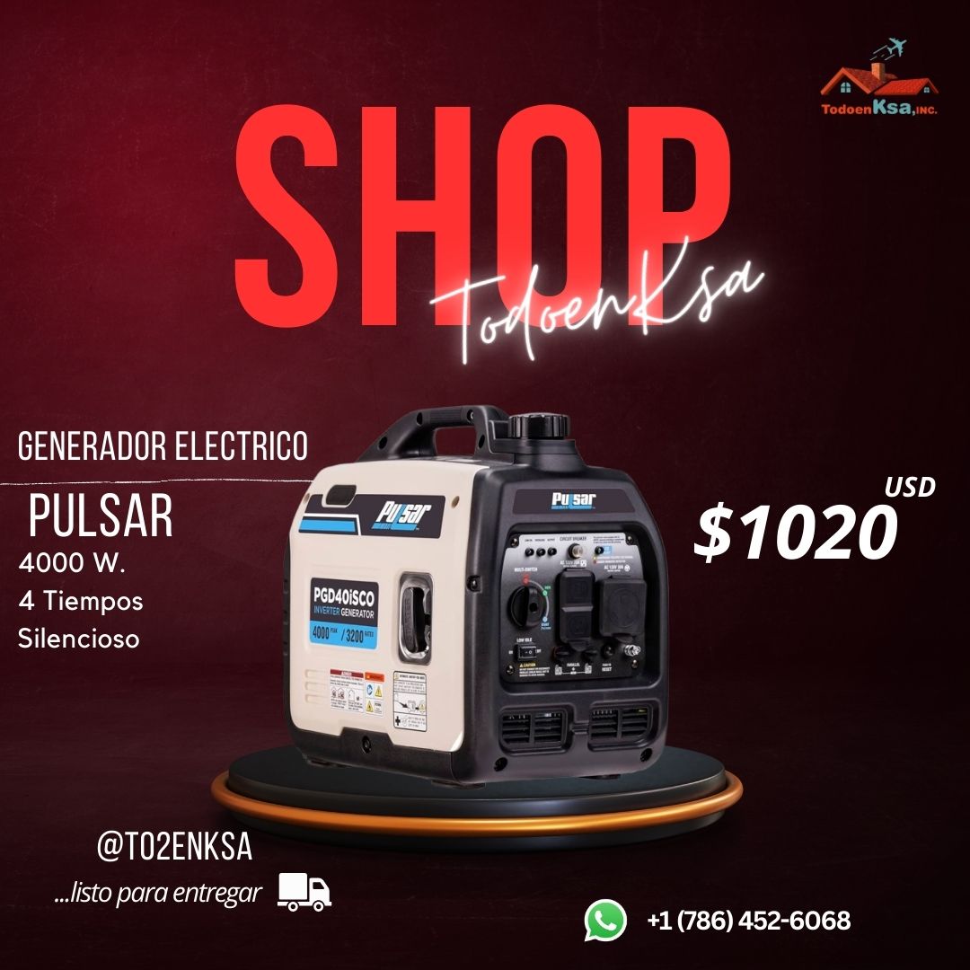 Generador eléctrico PULSAR (4000 W / 4 tiempos / Silencioso)