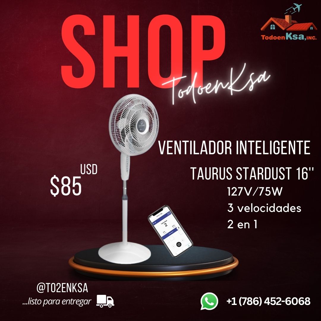 Ventilador inteligente TAURUS STARDUST 16" (75w / 110v / 3 velocidades)
